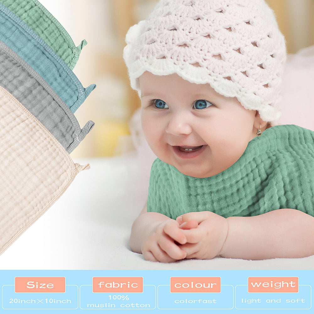 Buryeah Burp Cloths foldable-multiuse doubles as washcloths