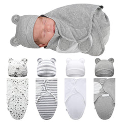 Buryeah preemie-swaddle-blanket-gray-star-folded highlights soft cotton warmth for delicate skin.