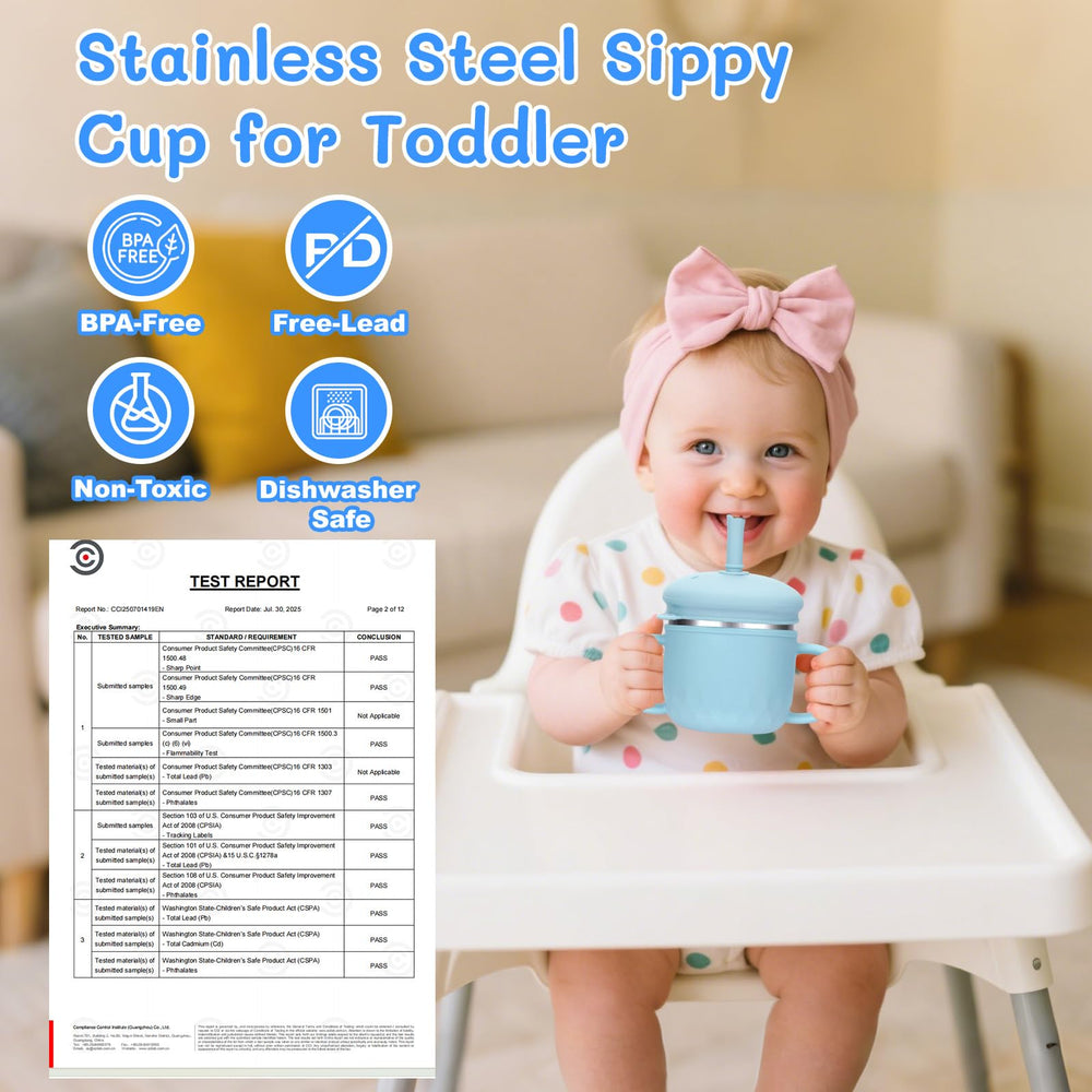 BUSOHA 8oz kids drinking cup in stainless steel for safe sipping
