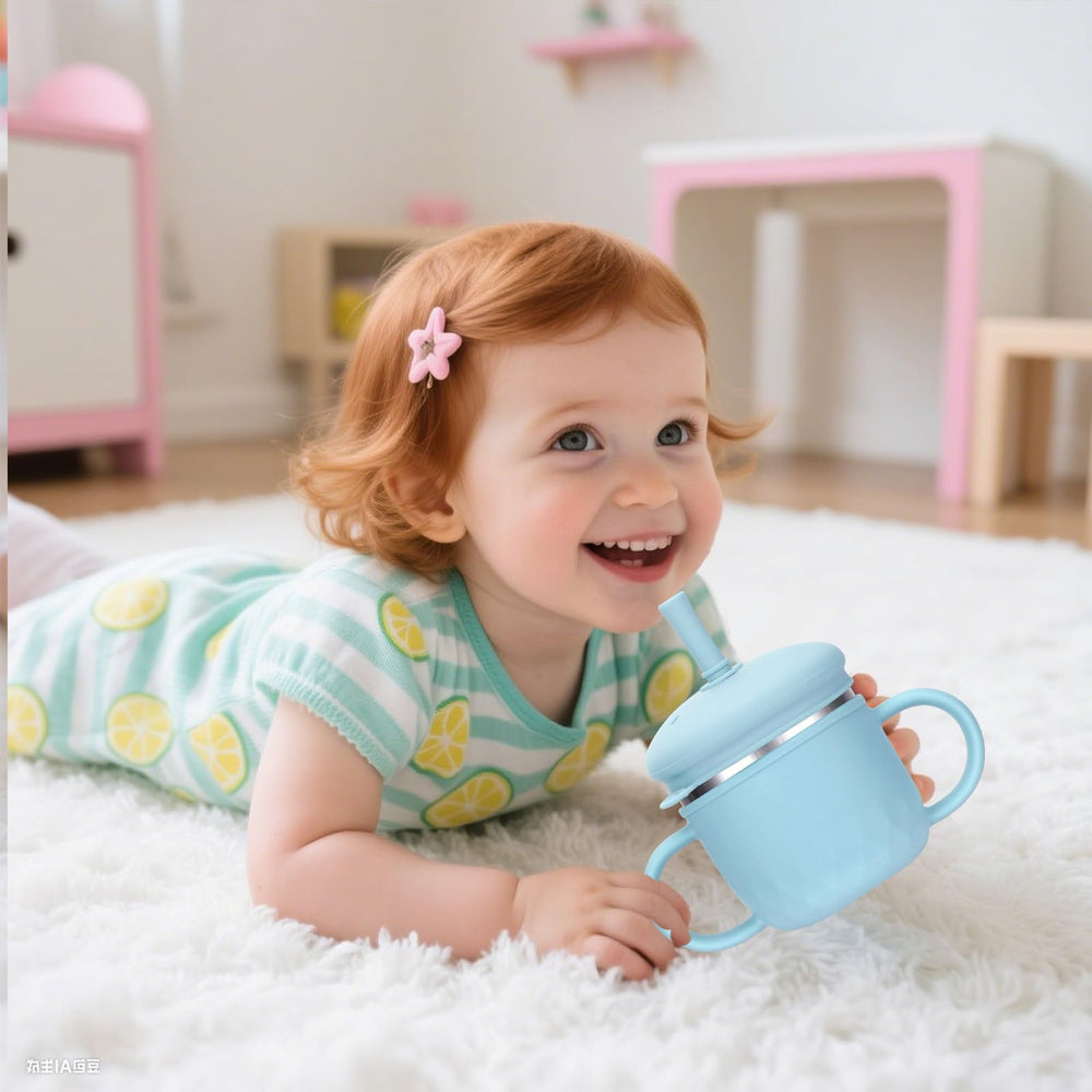 BUSOHA 8oz toddler cup designed for small hands and independent sipping