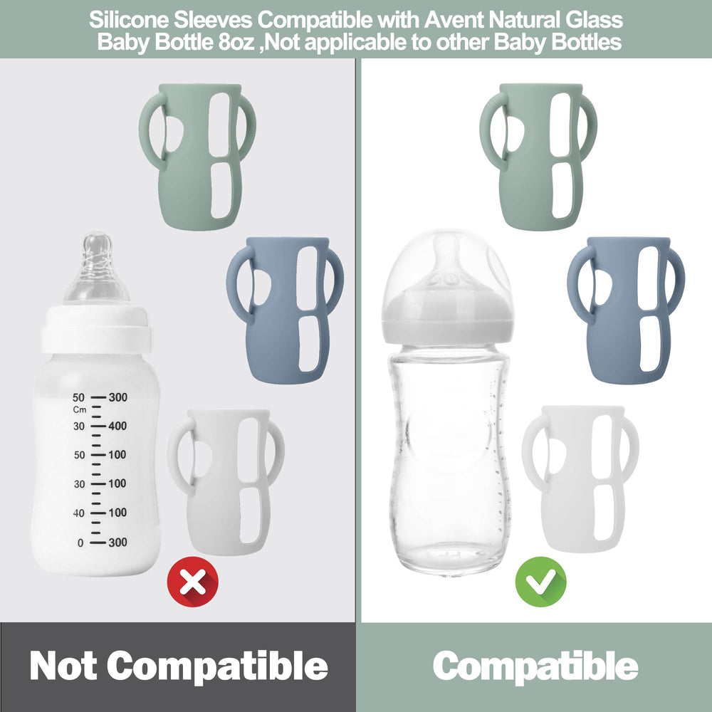 BUSOHA silicone sleeve for Avent bottle with easy-grip design and handle