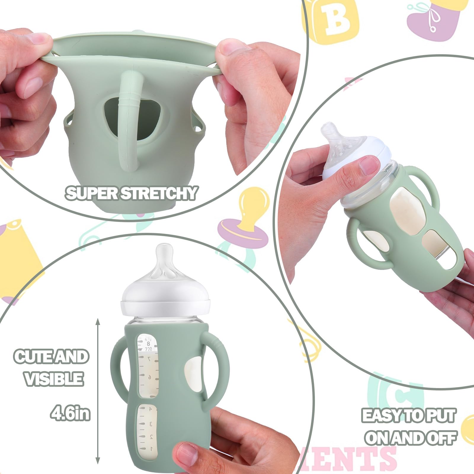 BUSOHA Avent sleeve in pastel colors improves grip during feeding