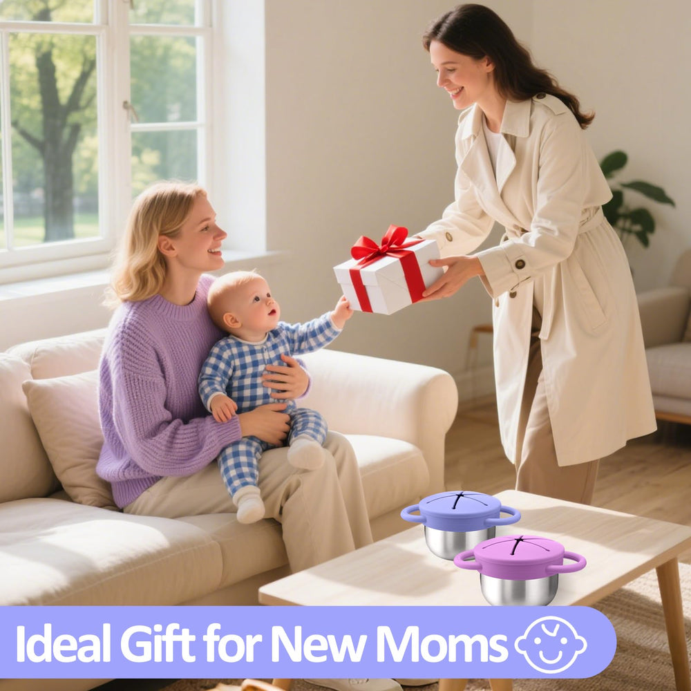 BUSOHA baby shower gift packs practical, colorful snack cups parents will appreciate.