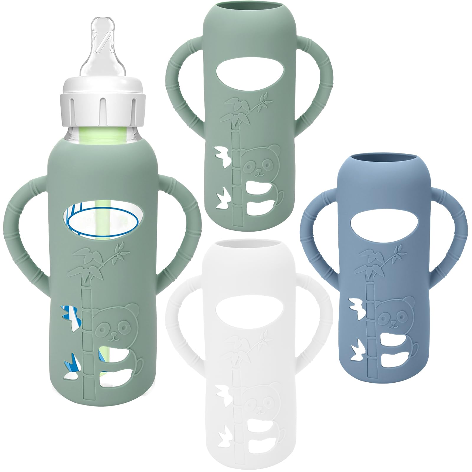 BUSOHA sleeve closeup showing drop protection for Dr. Brown's 8 oz bottle.