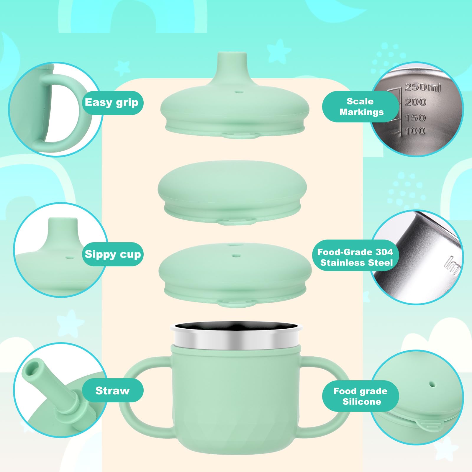 BUSOHA durable kids cup withstands drops and active play.