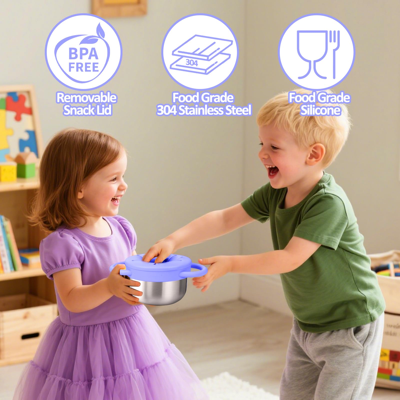 BUSOHA durable stainless-steel construction withstands drops while keeping snacks fresh and ready.