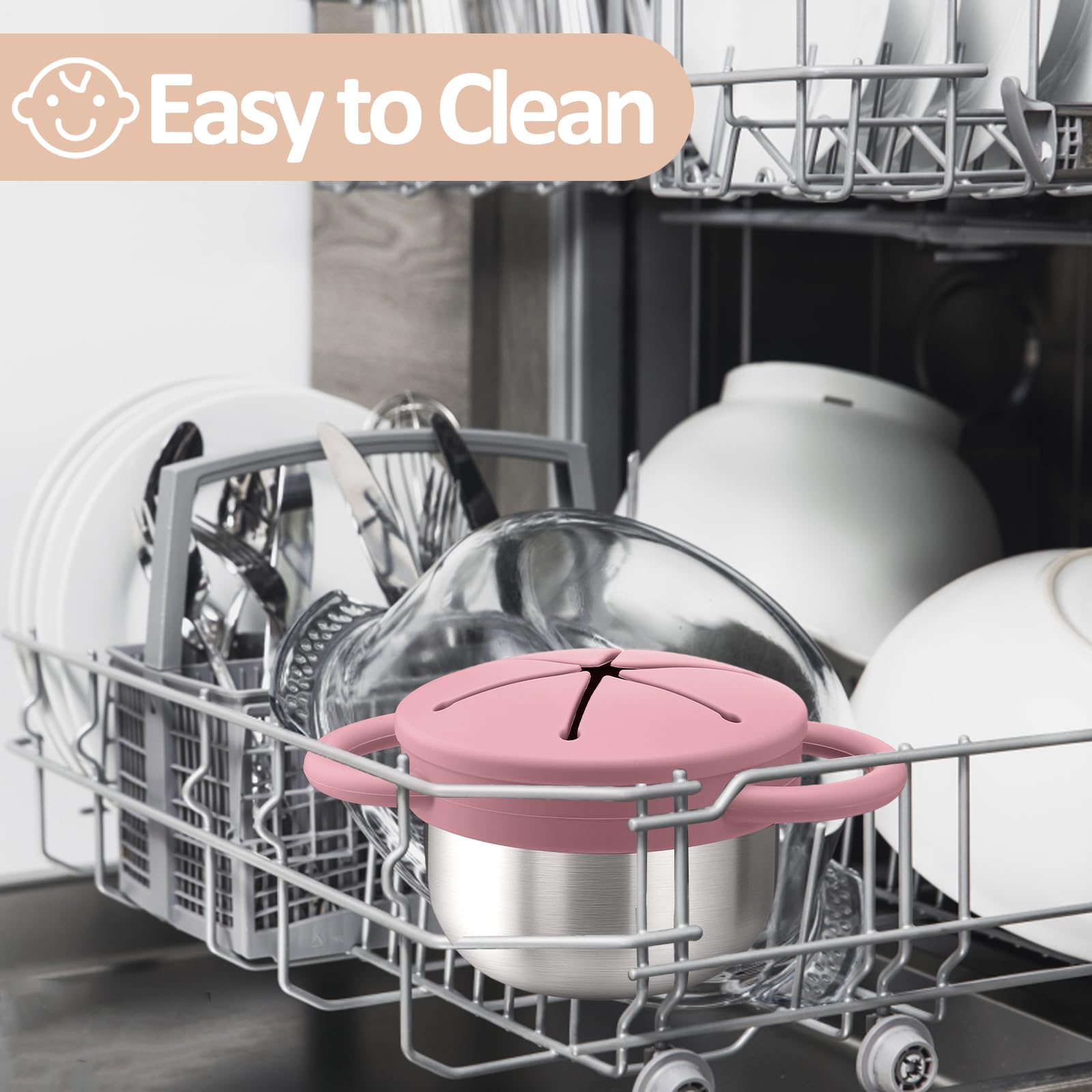 BUSOHA easy-grip handles support independent self-feeding for toddlers.