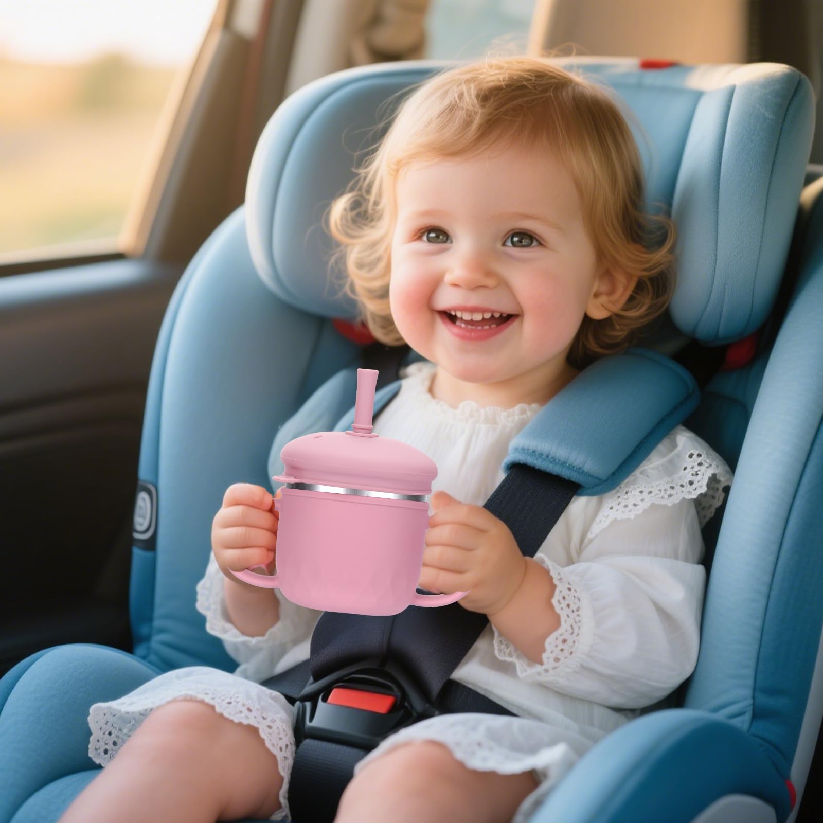 BUSOHA easy-grip toddler cup helps little hands hold and sip.