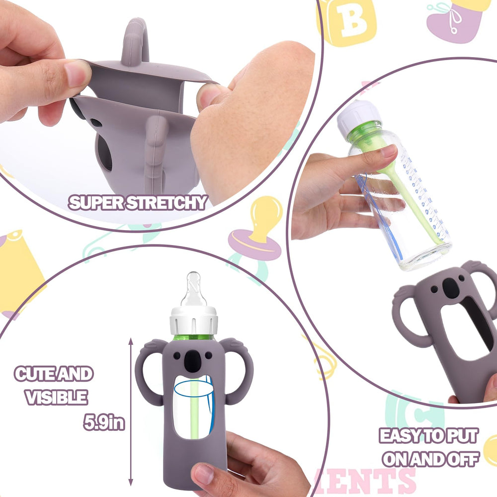 BUSOHA koalas sleeve offers drop protection and secure grip on bottle.