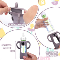 BUSOHA koalas sleeve offers drop protection and secure grip on bottle.