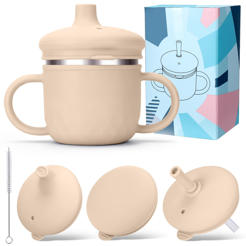 BUSOHA lid-silicone-beige shows spill-proof seal for on-the-go sipping