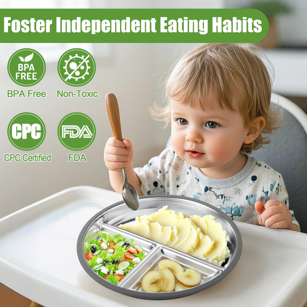 BUSOHA shatterproof toddler plate stands up to drops during daily use
