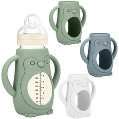 BUSOHA silicone sleeve for MAM 9oz glass bottle protects against knocks.