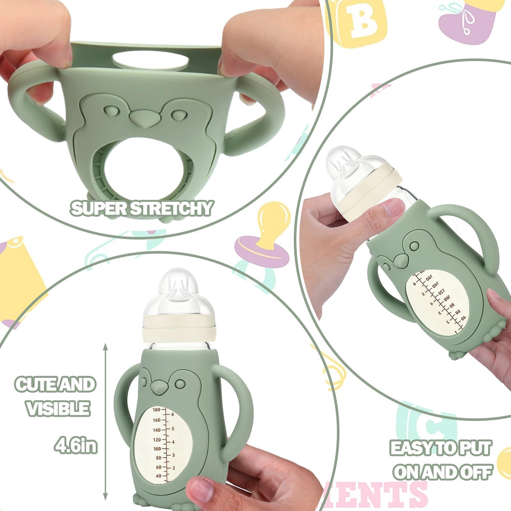 BUSOHA sleeve with built-in grip handle improves one-handed feeding.