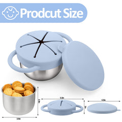 BUSOHA spill-proof snack cup keeps snacks contained during car rides and playtime.