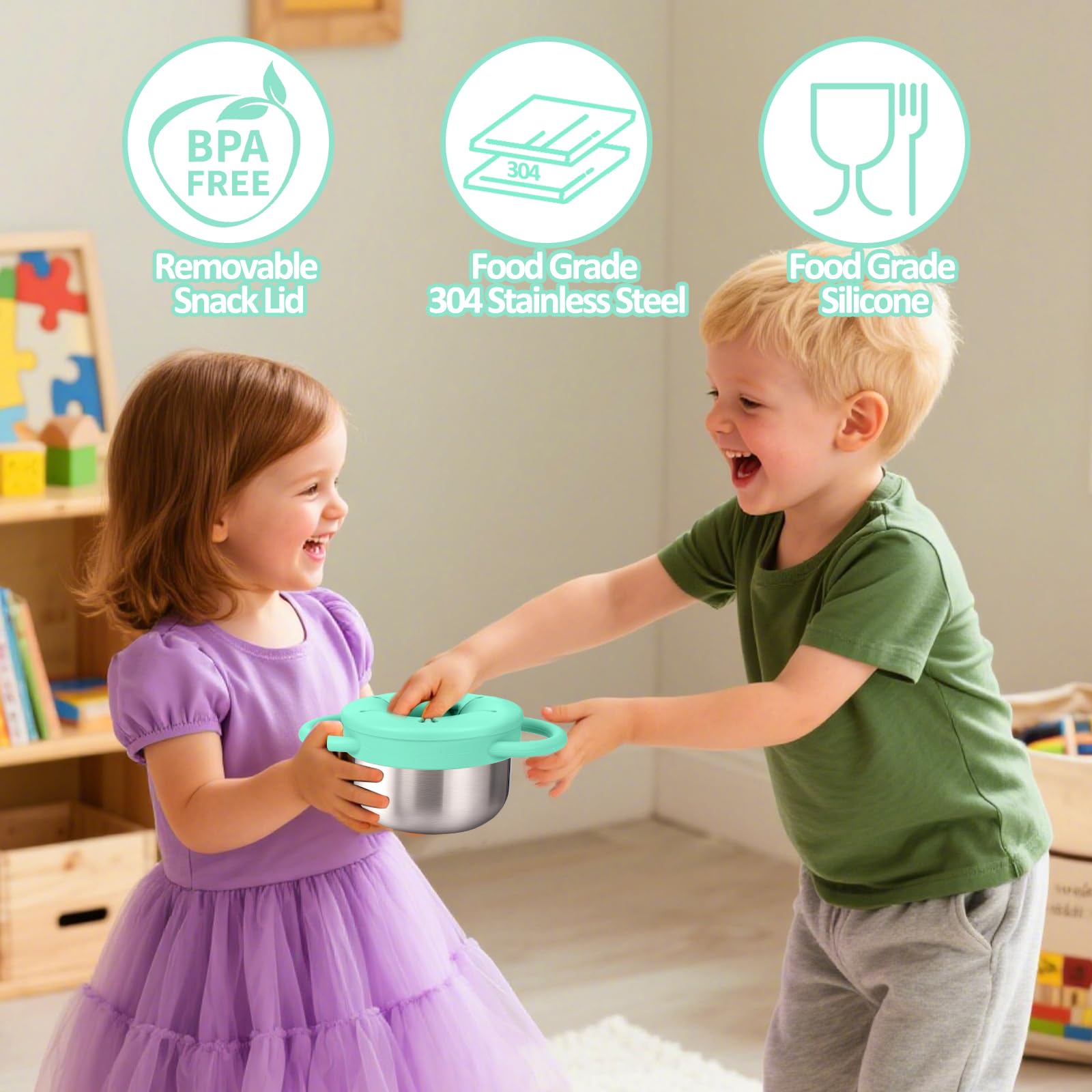 BUSOHA snack cups durable stainless steel withstands daily use