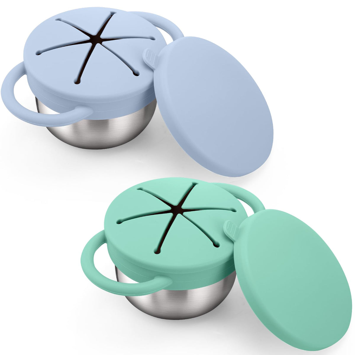 BUSOHA toddler snack cup 9oz with lid for mess-free snacking on the go.