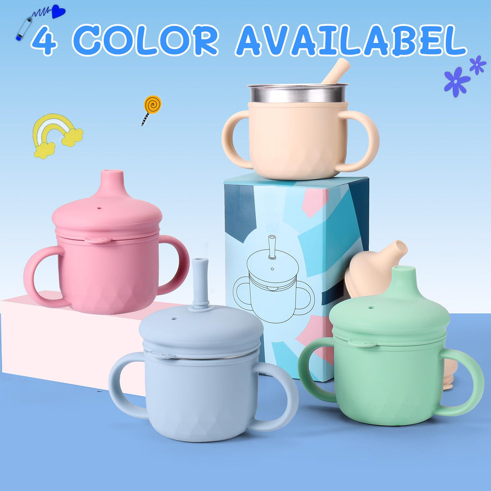 BUSOHA travel-ready sippy cup with 3-in-1 kit for convenient use