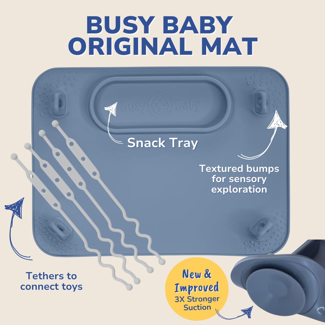 BUSY BABY Sensory textures encourage tactile exploration during meals.