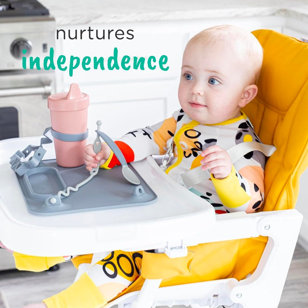 Busy Baby silicone set is dishwasher-safe for easy cleanup.