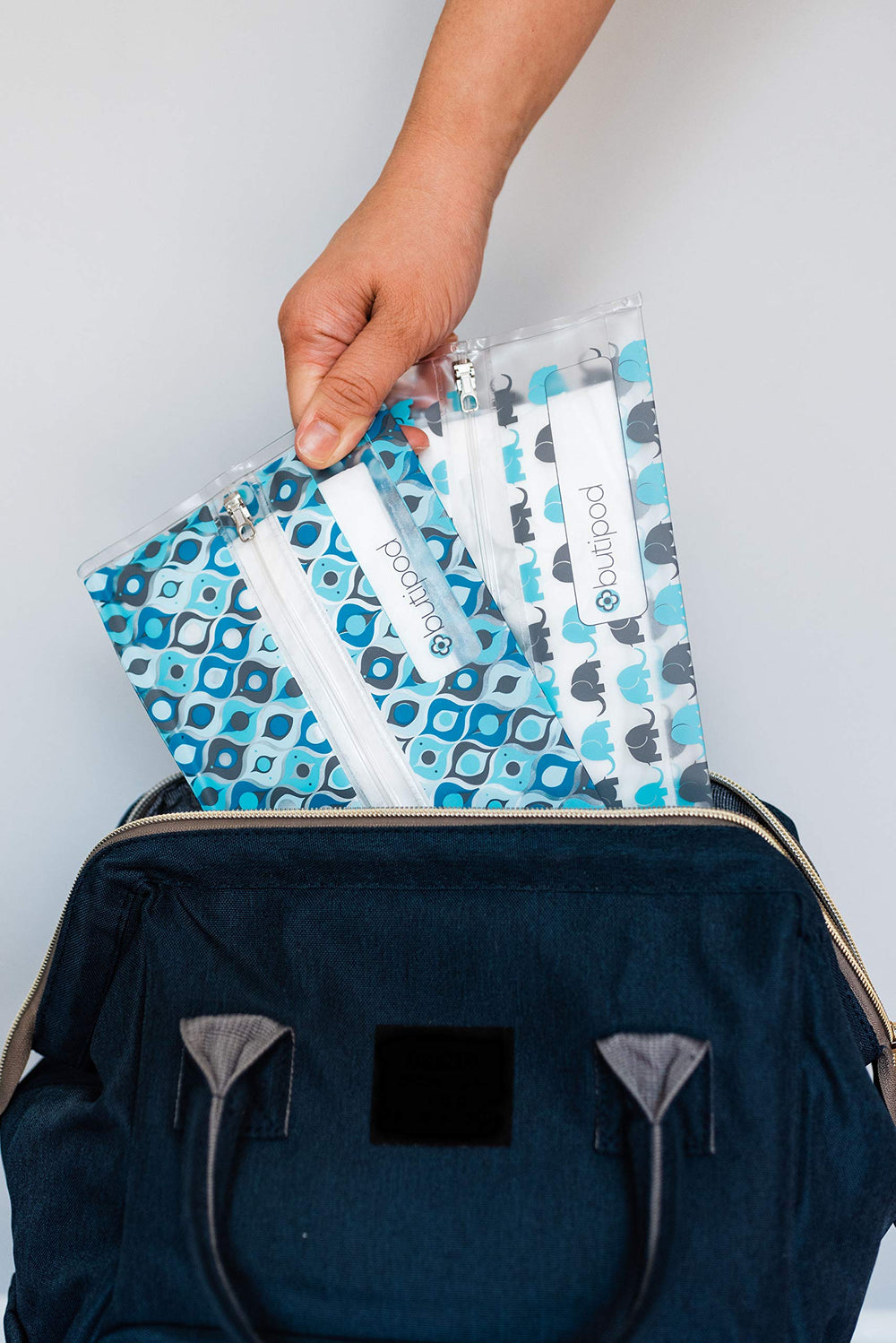 Butipods clear-view material shows moisture status for confident quick refills