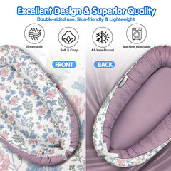 BUTOA baby lounger breathable cotton cover keeps baby comfortable with consistent airflow