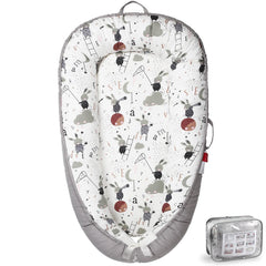 BUTOA Baby Lounger top view showing breathable cotton cover for cozy newborn moments