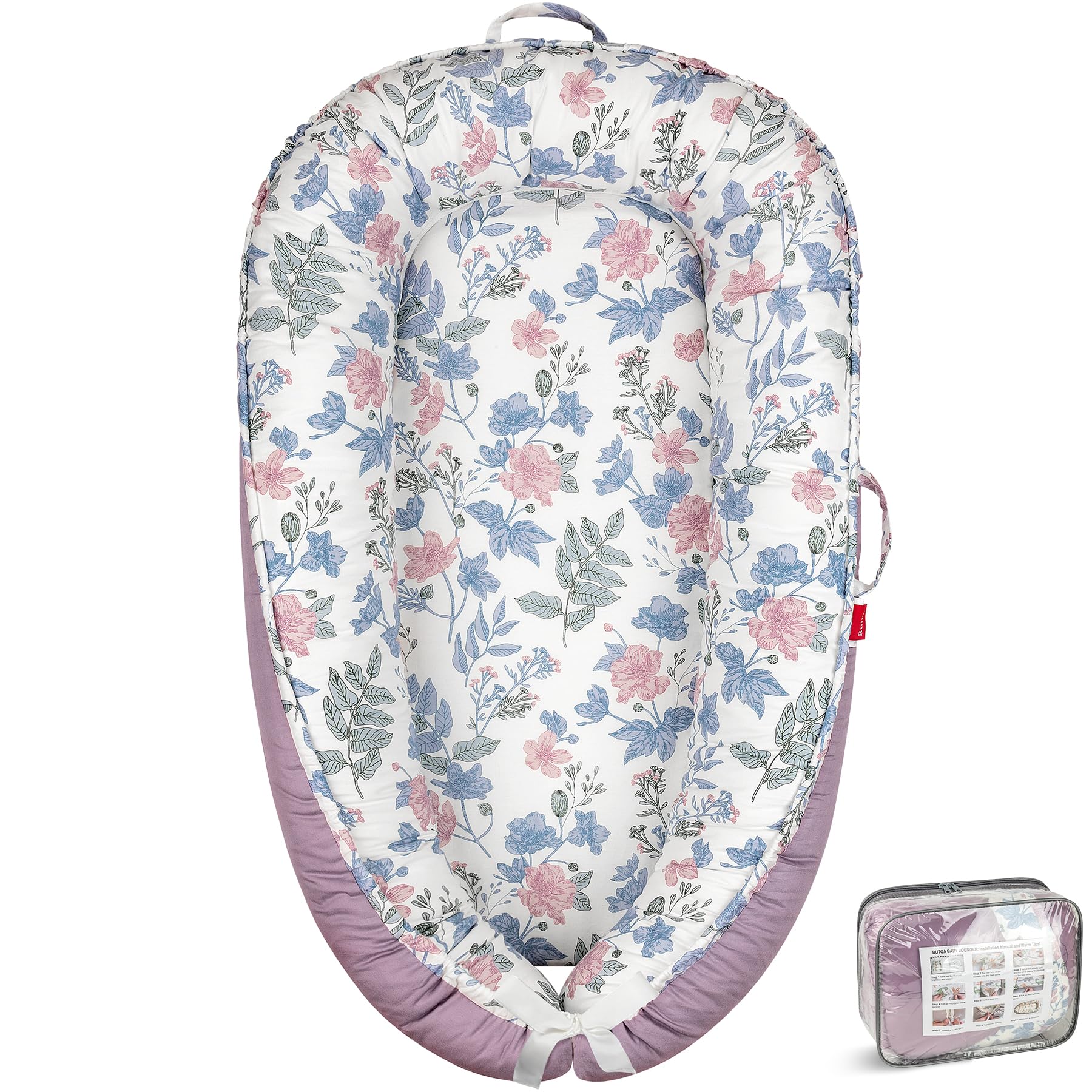 BUTOA baby lounger cover two-sided offers versatile styling for nap time and tummy time