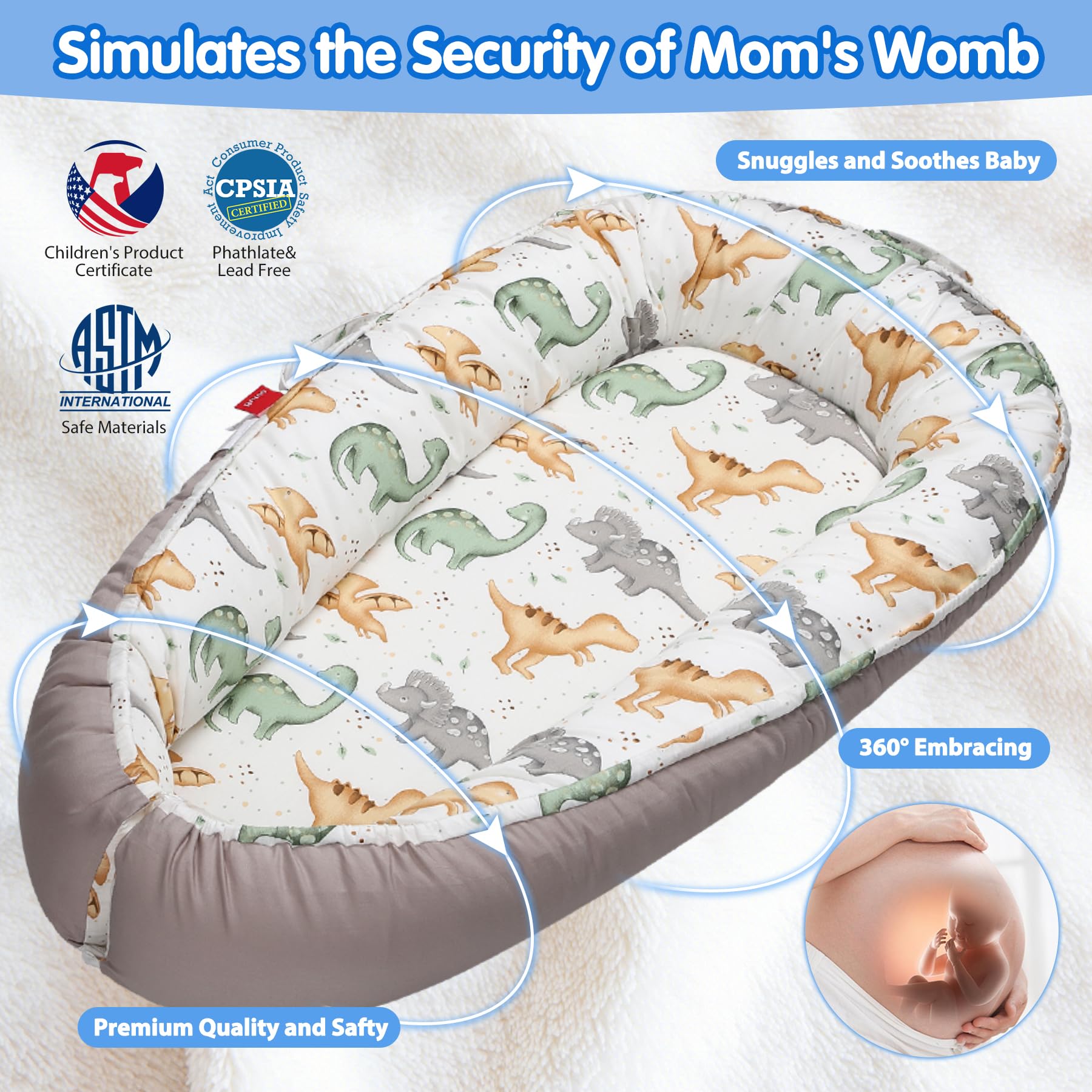 BUTOA Baby Lounger double-sided design with switchable patterns