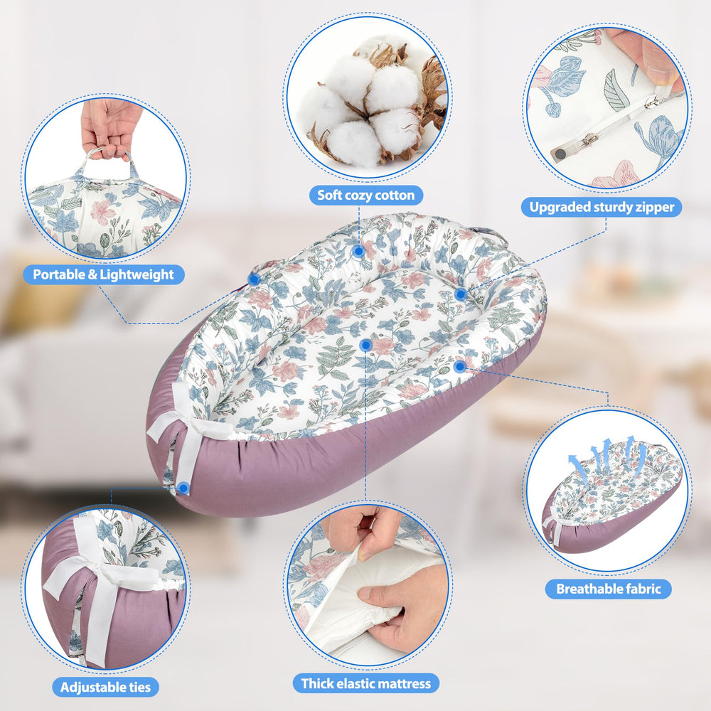 BUTOA baby lounger machine-washable outer cover simplifies cleanup after messes