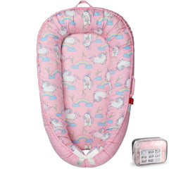 BUTOA Baby Lounger close-up of soft breathable cotton for baby's comfort.
