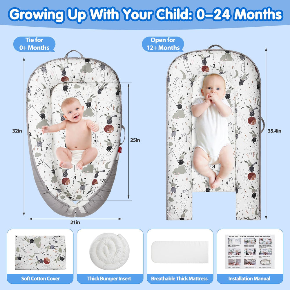 BUTOA Baby Lounger travel-ready setup suitable for home or on the go