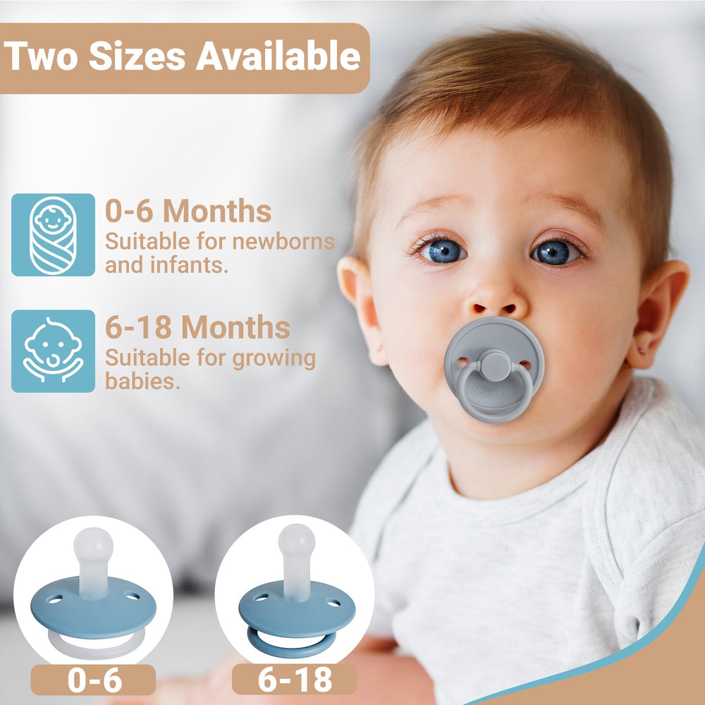 Button Me durable two-pack gift-ready pacifier set suits baby showers and new-parent needs.