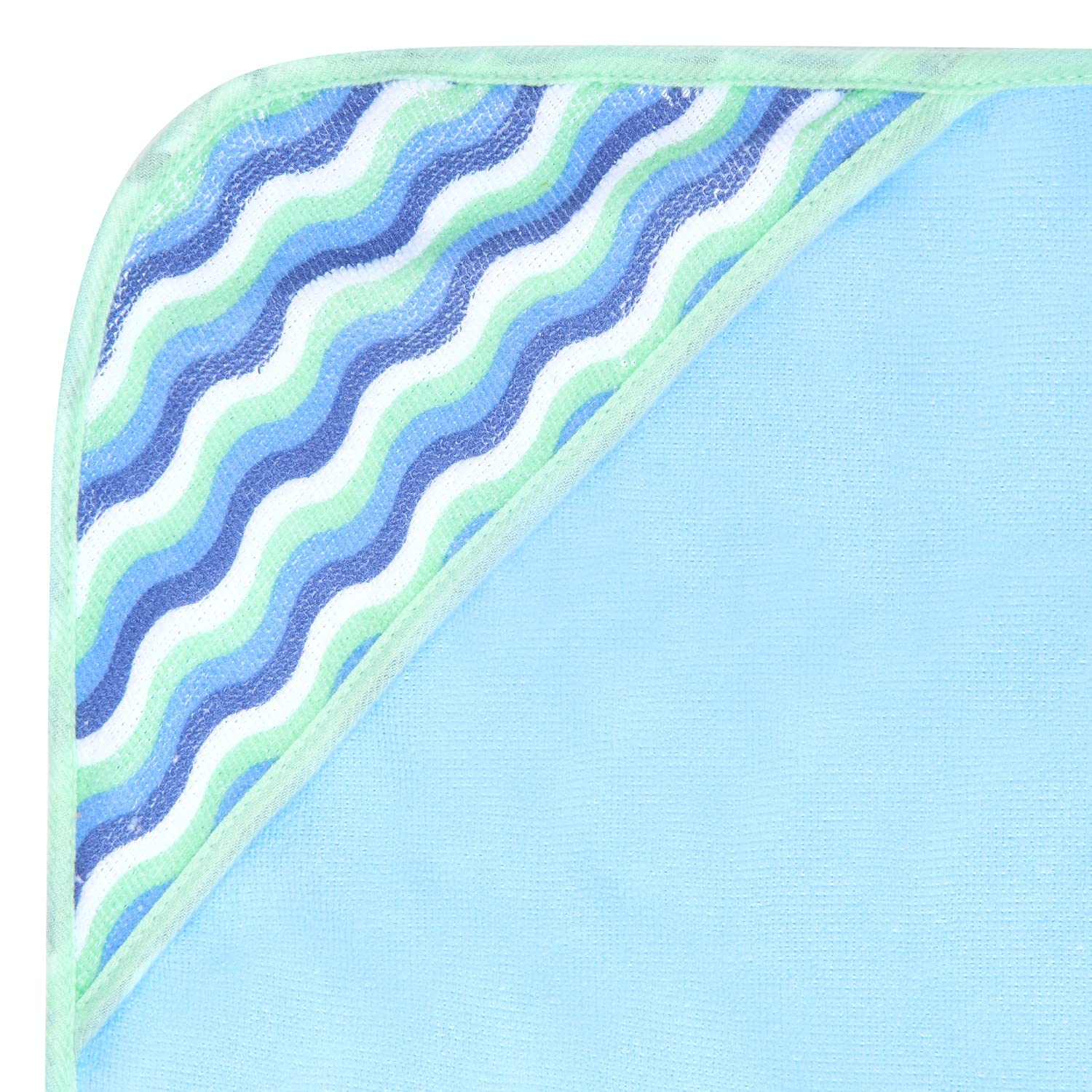 Buttons & Stitches Blue Whale hooded towels post-bath use, quick-dry and warm.