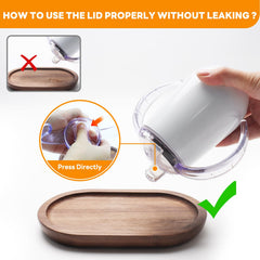 Buumin silicone lids on the white sippy cup provide a secure seal for mess-free meals.