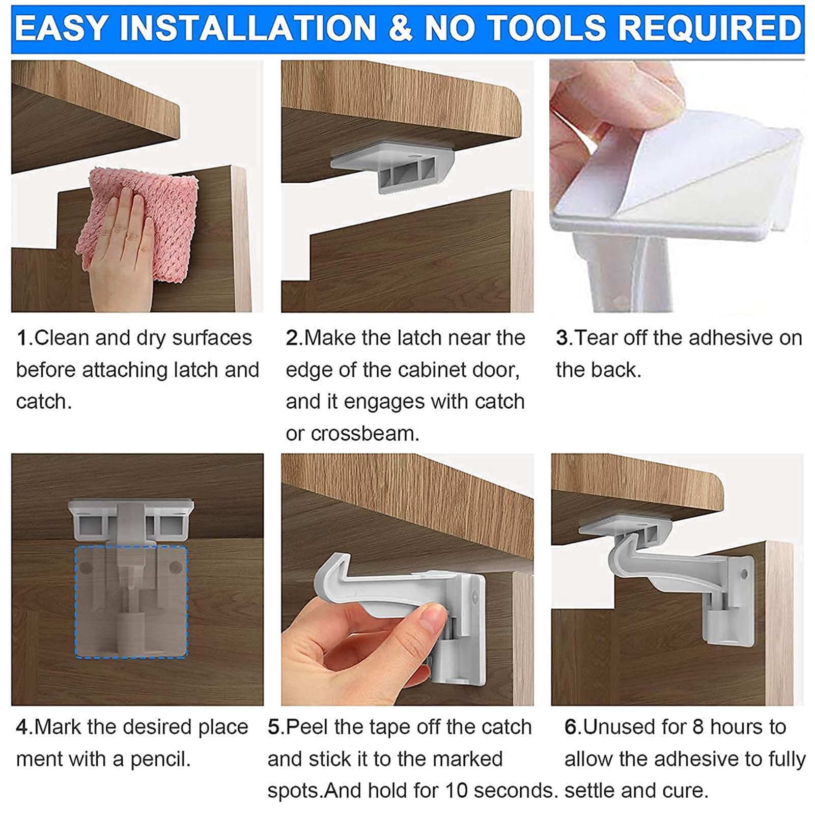Buumook 8 pack discreet latches preserve furniture style while boosting safety