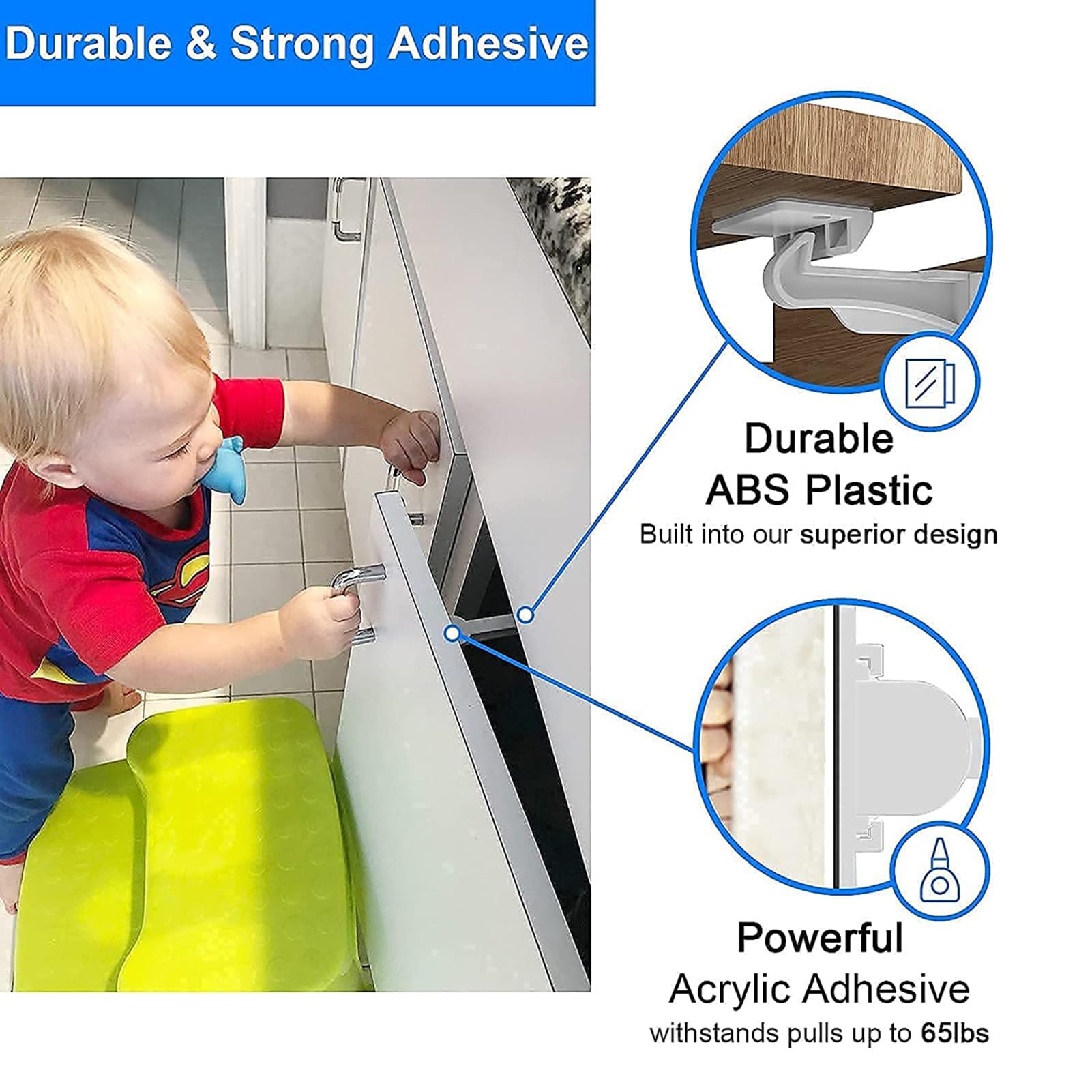 Buumook 8 pack installation demonstrates damage-free setup with 3M adhesive for renters