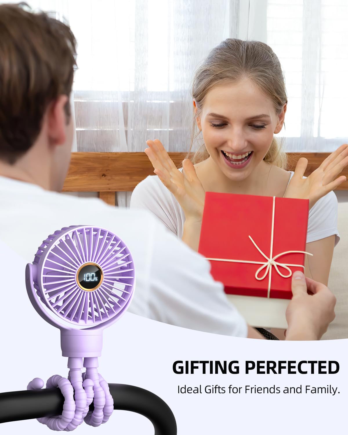 Buywoo-multi-use-travel-fan-compact-storage suited for car, park, or gym setups with easy portability.