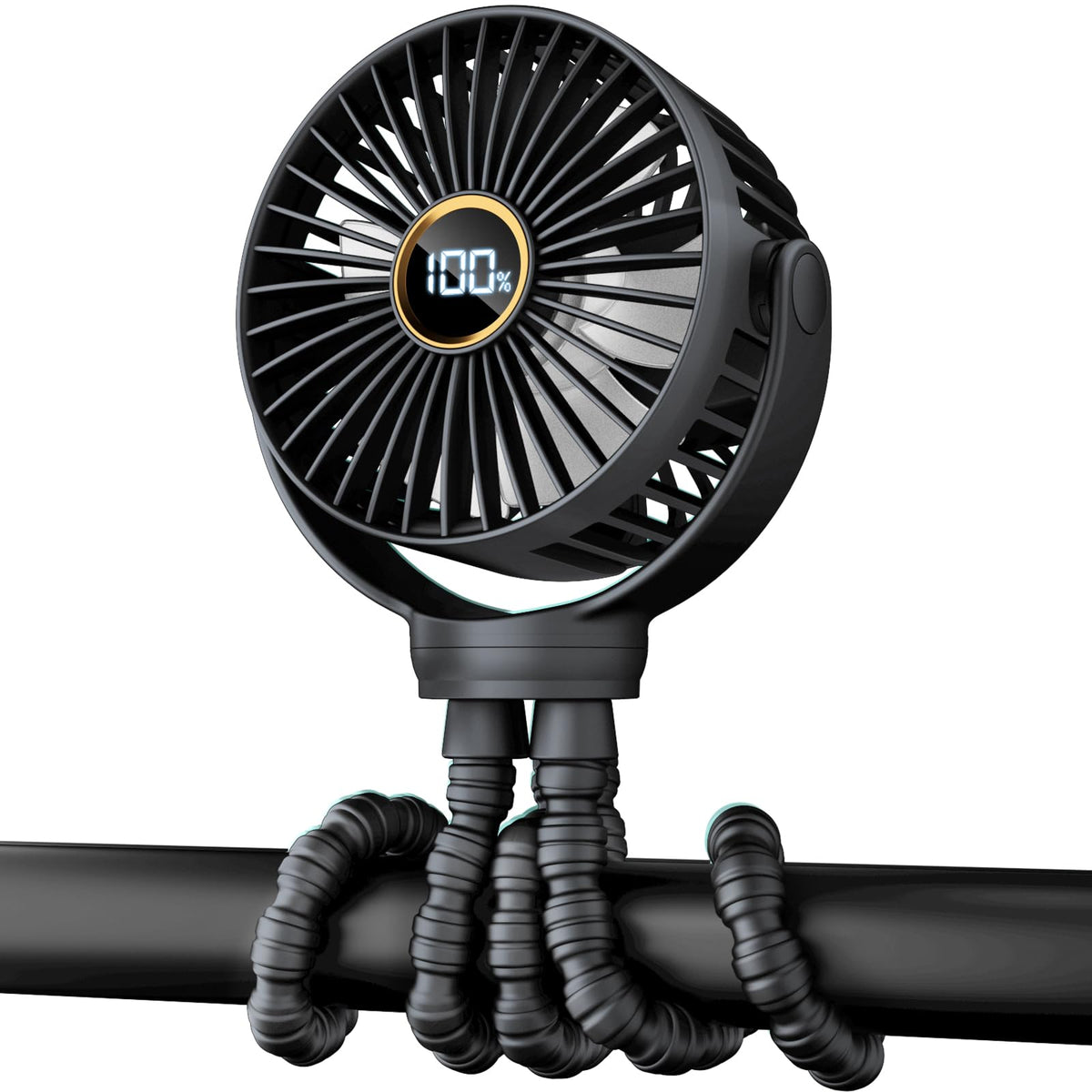BuyWoo portable stroller fan with 360° rotation for flexible on-the-go cooling.