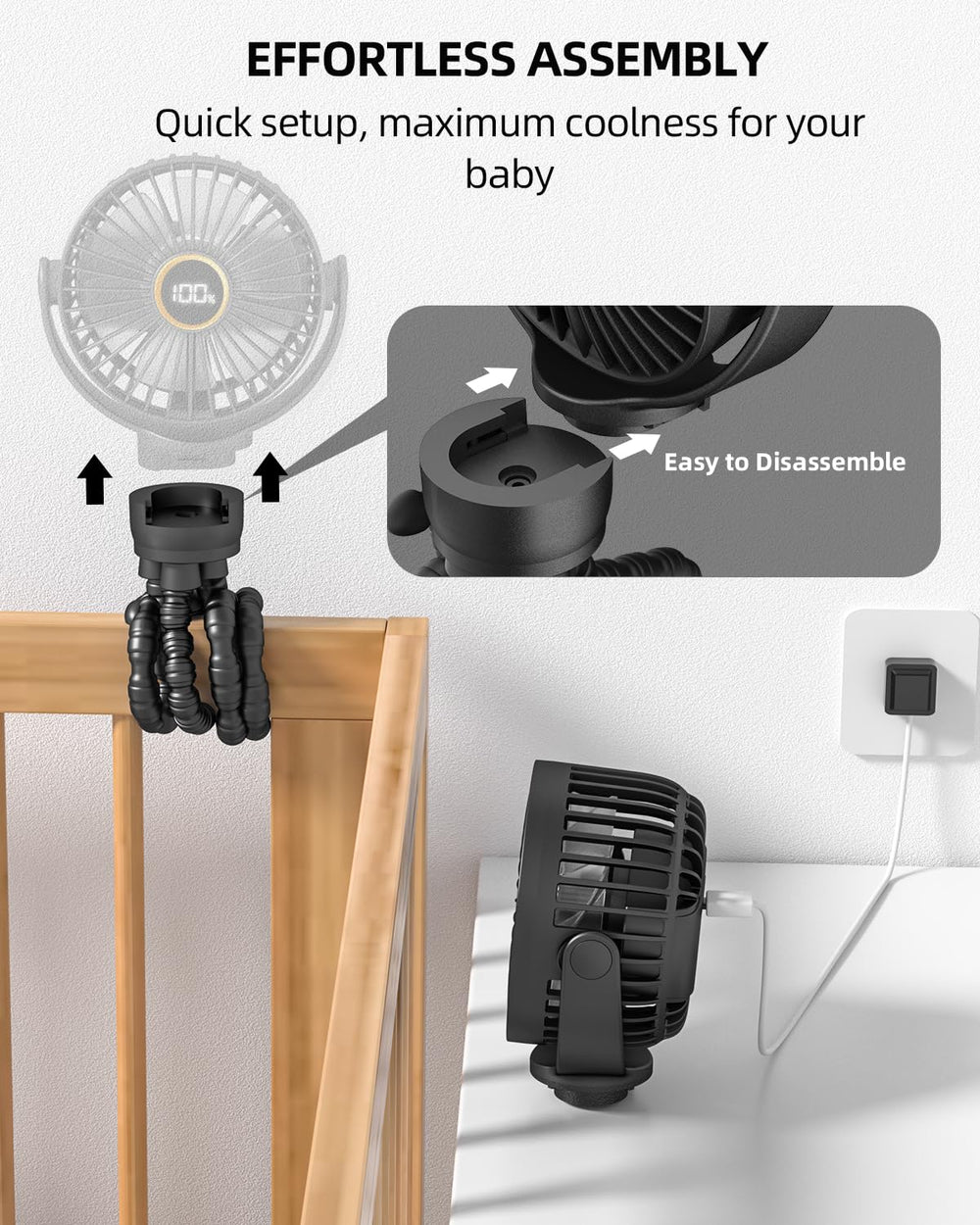 BuyWoo fan has a compact design suitable for any outing.