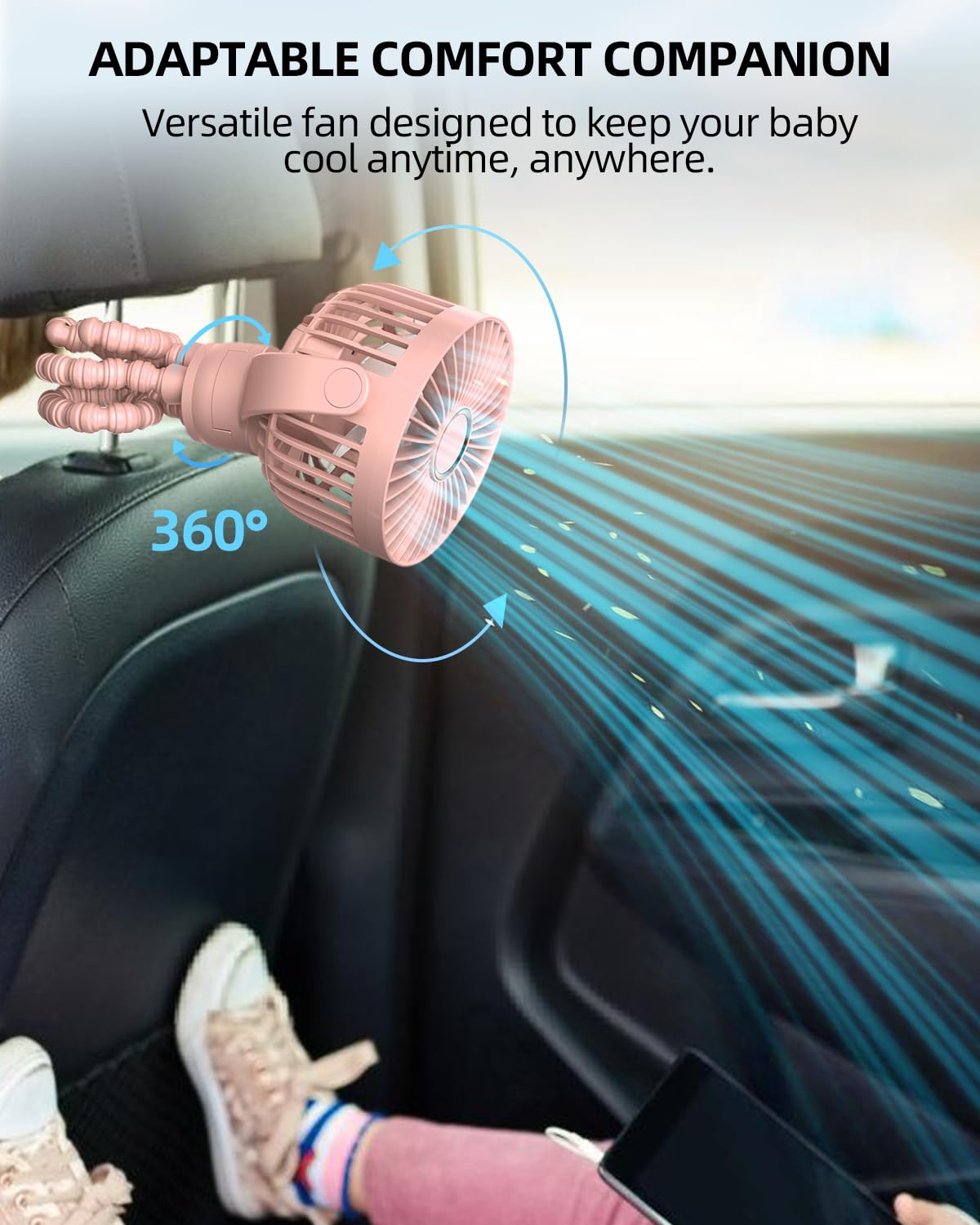 buywoo portable-stroller-mini-fan battery-powered for travel-ready cooling anywhere.