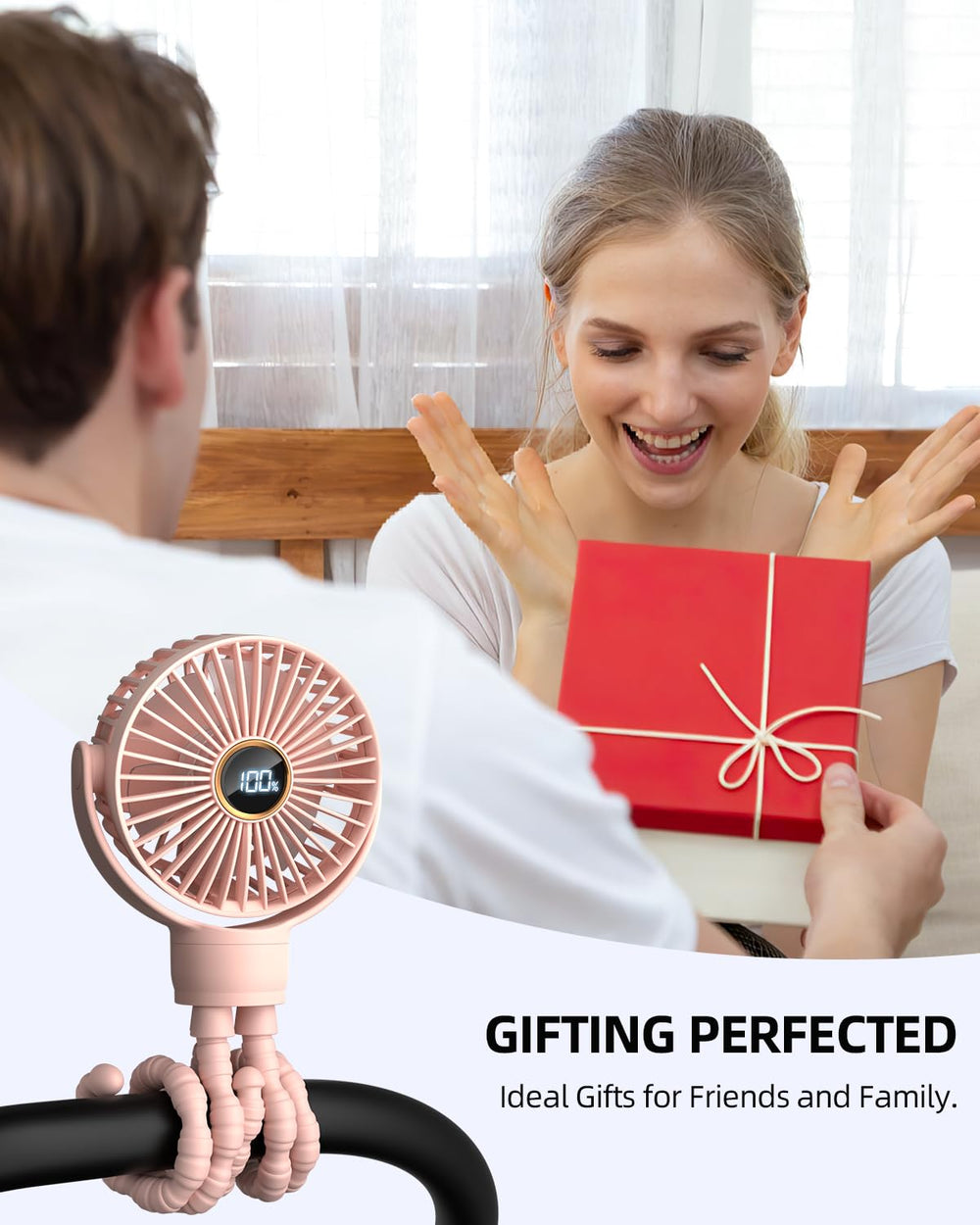 buywoo portable-stroller-mini-fan travel-friendly for car rides, picnics, and treadmill workouts.