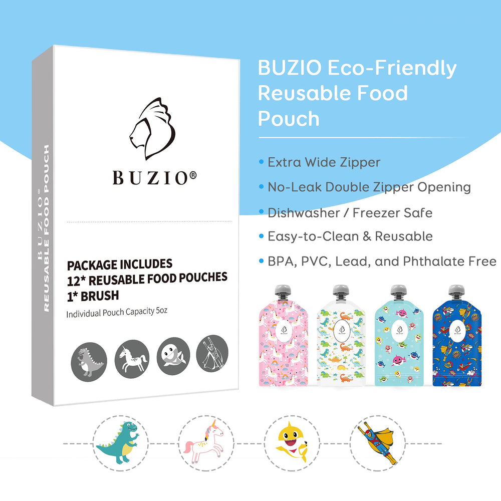 BUZIO BPA-free material pouches prioritize safe, practical kids’ nutrition.