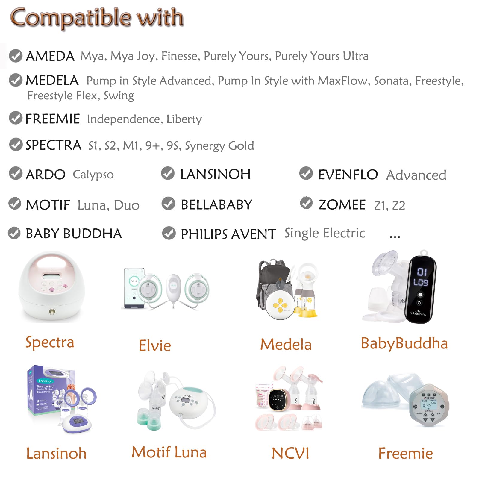 Bwcece milk cups compatible with Baby Buddha support flexible pumping setups.