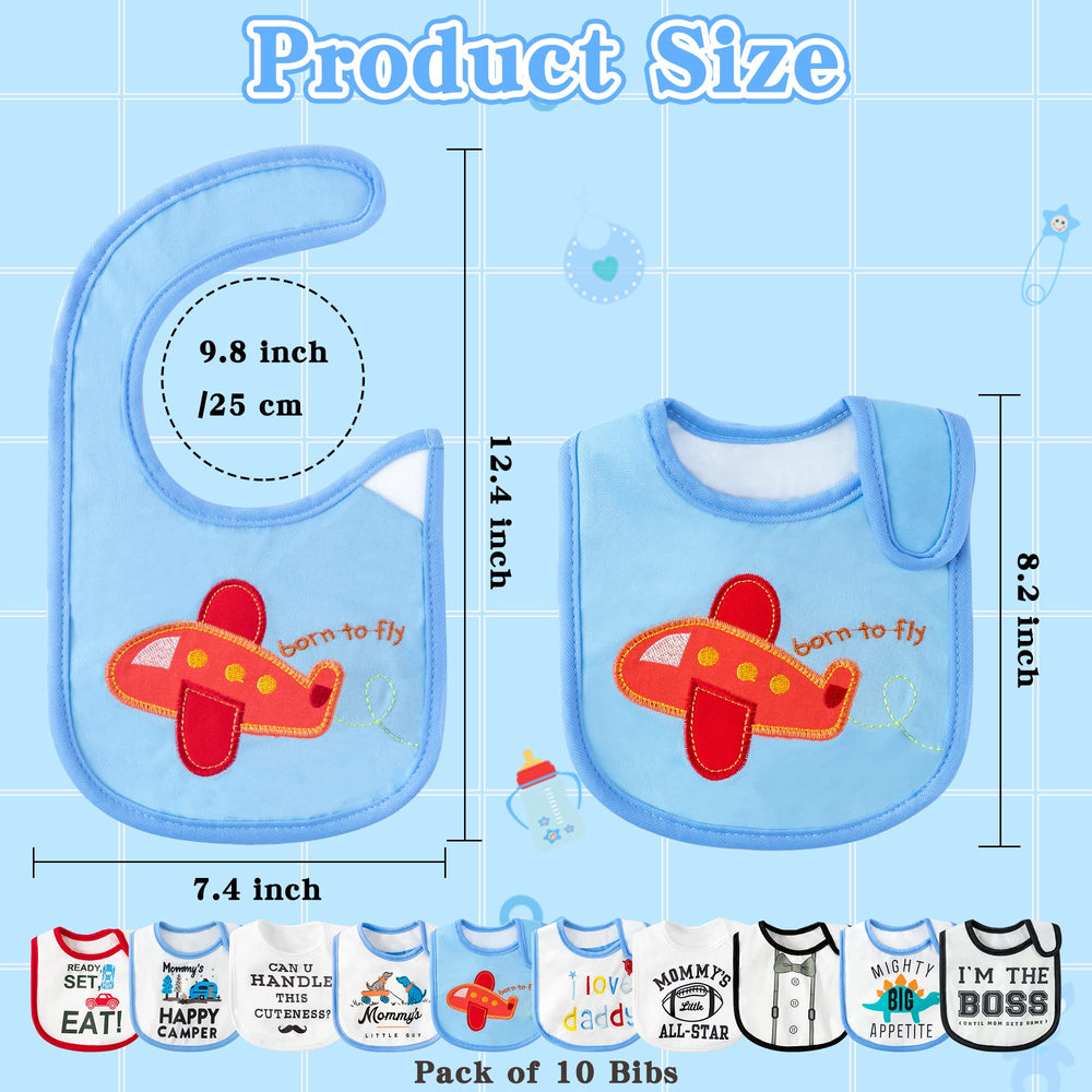BWkoss adjustable Velcro bibs grow with baby for longer use.