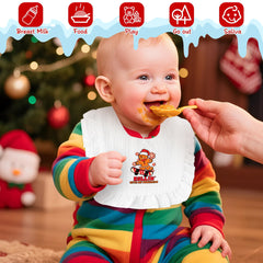 BWkoss bibs pattern cookie man – festive design for holiday outfits.