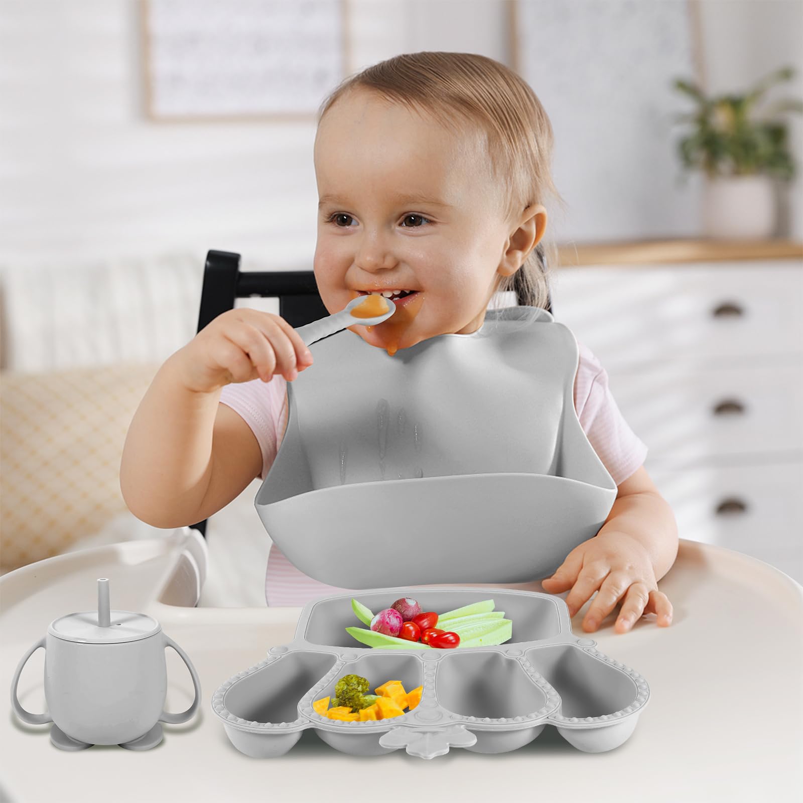  BXLL fruit feeder pacifier stores soft fruit and provides teething relief.