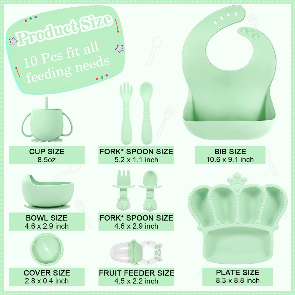 BXLL crown-shaped divided plate keeps foods separated for independent self-feeding
