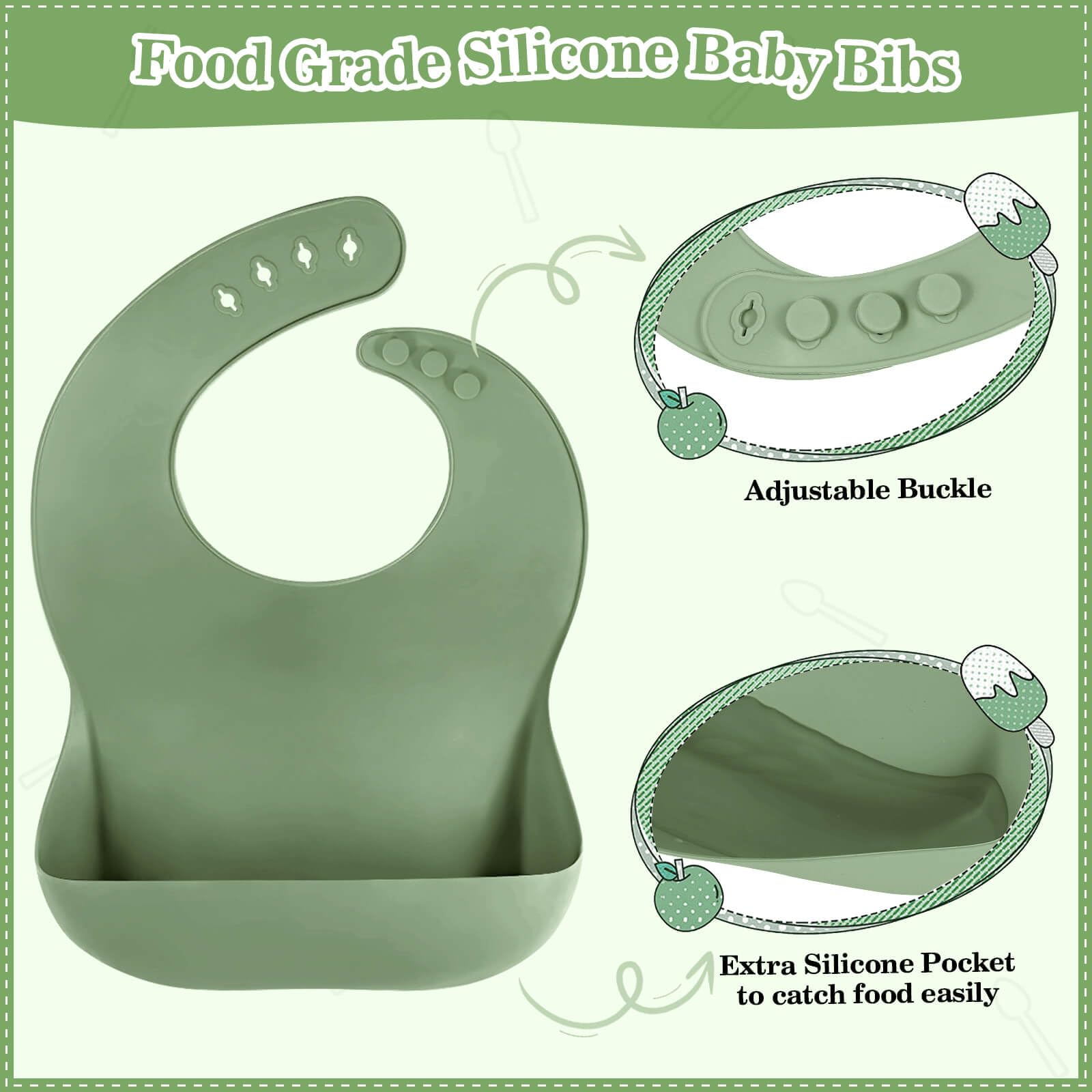 BXLL Olive Green snack cup lid for portable bites on the go