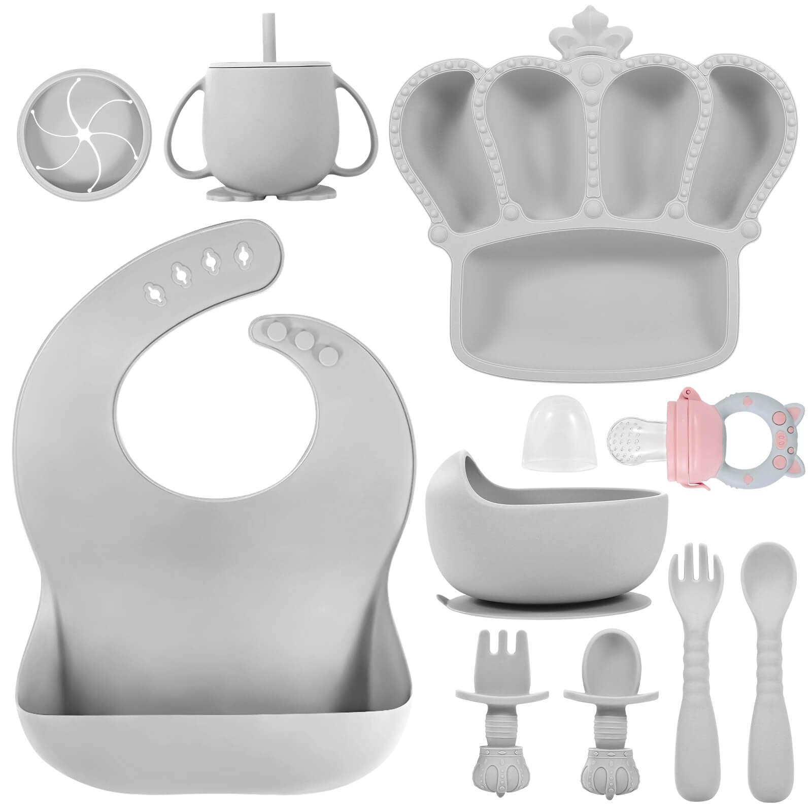  BXLL crown-shaped suction plate keeps meals mess-free during self-feeding.